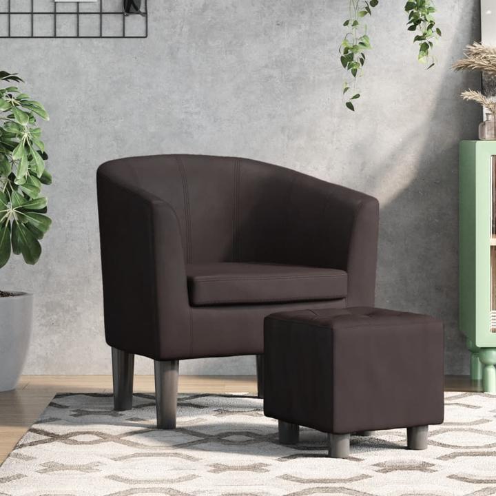 Immagine prodotto VidaXL Clubsessel mit Fusshocker Braun Kunstleder,Farbe