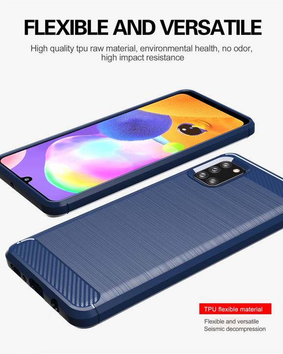 Actual product image Cadorabo TPU Ultra Slim carbon stainless steel Combi Cover (Samsung Galaxy A31)
