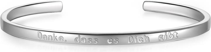 Glanzstücke München Damen Danke,dass es Dich gibt Sterling Silber silber 17,0 cm, flexibel einstellbar - 9348 (17 cm, Sterling Silber)