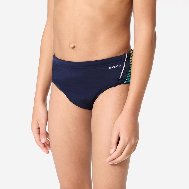 Produktbild Nabaiji Badehose Slip Jungen - 900 Yoke blau/gelb (12, 13, 14)