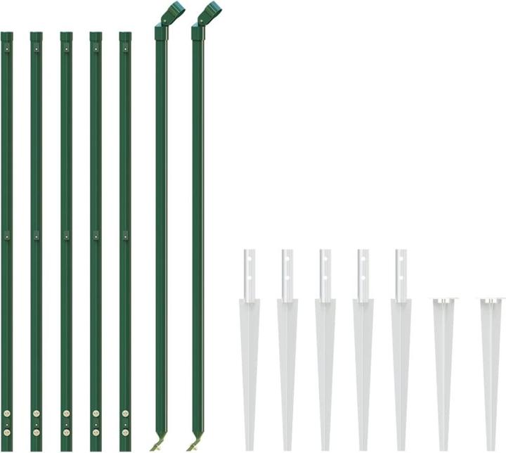 Produktbild VidaXL Maschendrahtzaun mit Bodenhülsen Zaun Gartenzaun Maschendraht Grün