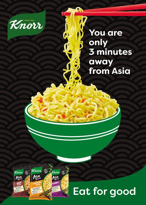 Produktbild Knorr Asia Noodles Vegetable Beutel, Instant Asiatische Nudeln mit Gemüse, in 3 Minuten zubereitet (70 g)