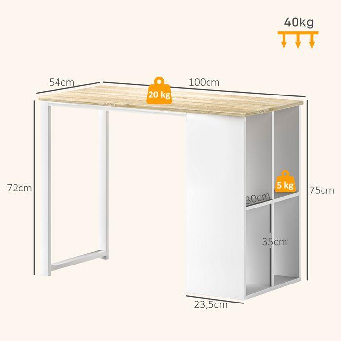 Produktbild Swisshandel24 Kompakter Computertisch, Moderner Schreibtisch, 100 x 54 x 75 cm, Weiss