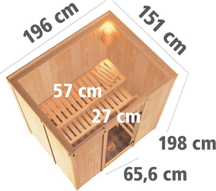 Produktbild Karibu Fanja ohne Dachkranz (Plug & Play 3,6 KW externe Steuerung)