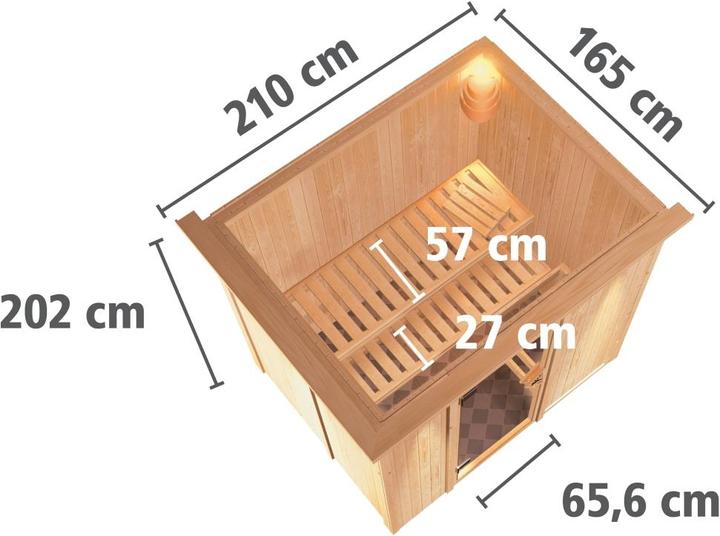 Produktbild Karibu Fanja mit Dachkranz (Plug & Play 3,6 KW interne Steuerung)