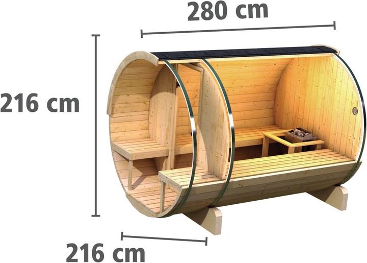 Image du produit Karibu Sauna en tonneau 2 (Contrôle externe de 9 KW)