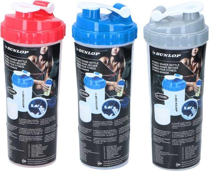 Produktbild Dunlop - Shaker-Sportflasche mit praktischem Verschluss 550 ml (rot) (0.55 l)