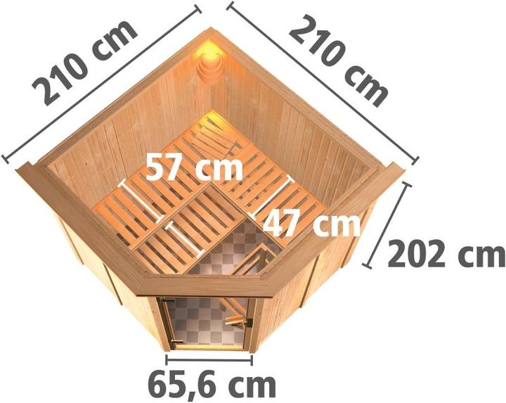 Produktbild Karibu Jarin mit Dachkranz (9 KW interne Steuerung)