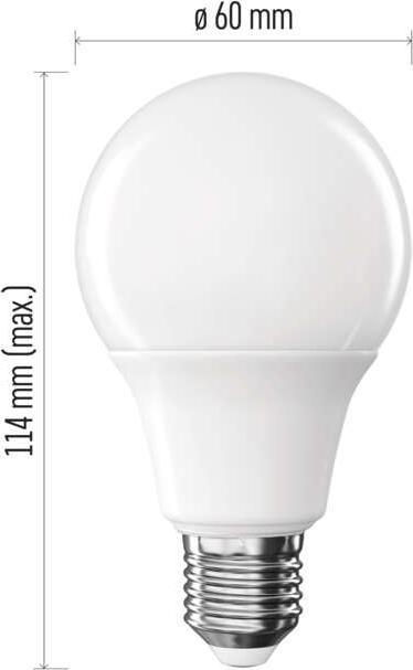 Immagine prodotto Emos Lampada LED Basic A60 / E27 / 12,4 W (75 W) / 1055 lm / Bianco neutro (E27, 12.40 W, 1055 lm, 1 x, F)