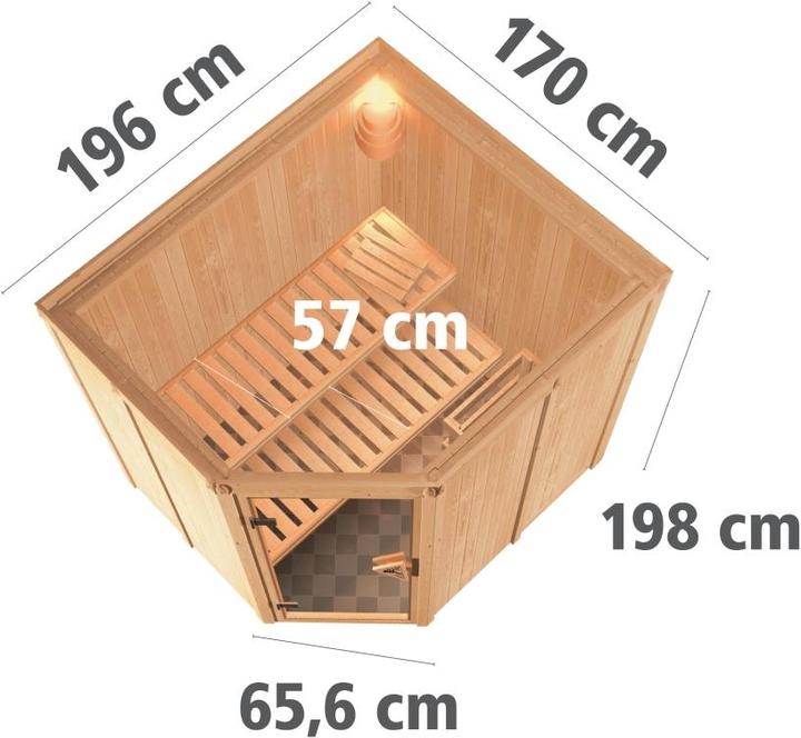 Image du produit Karibu Lilja sans couronne de toit (Contrôle externe Plug & Play 3,6 KW)