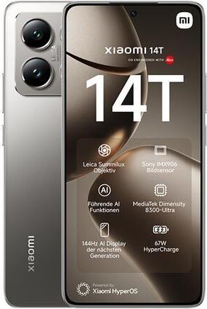 Immagine prodotto Xiaomi 14T (256 GB, Grigio Titano, 6.67", Doppia SIM, 50 Mpx, 5G)
