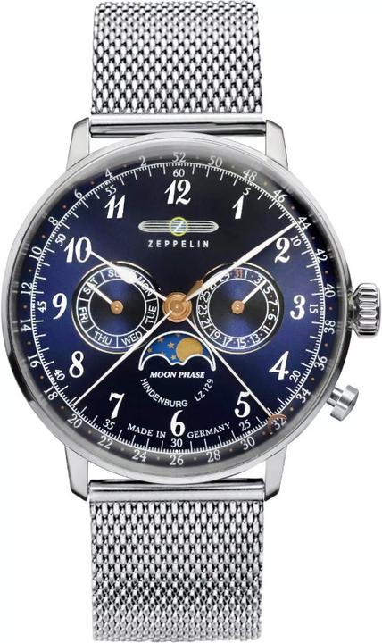 Actual product image Zeppelin LZ129 Hindenburg 7036M-3 Quartz Blue Watch (259102) (Analogue wristwatch, 40 mm)