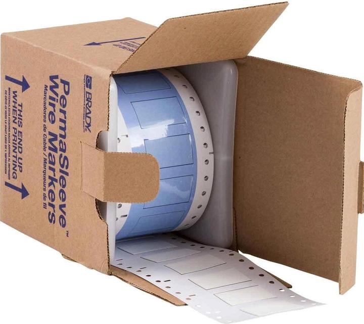 Image du produit Brady PS-500-150-WT-S-2, B-342, Permasleeve, polyoléfine thermorétractable, blanc, 19.05x 21.62mm, pour (500 x)