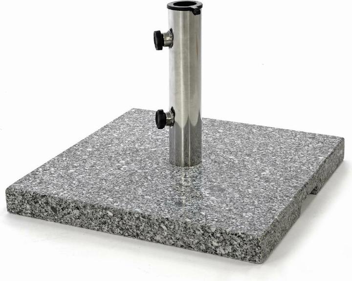 Produktbild VCM Sonnenschirmständer 26 kg Granit grau eckig 45x45 cm Edelstahlhülse Standfüsse