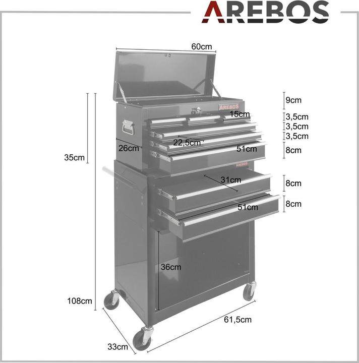 Actual product image Arebos Workshop trolley (2 x)