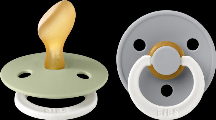 Produktbild Bibs Nuggi Colour 2 PACK Latex Anatomical 0-6m Sage GLOW Cloud GLOW (2 x, bis 6 Monate)