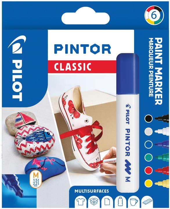 Actual product image Pilot Pintor Medium Set à 6 Standard (Multicoloured, 1.40 mm, 6 x)