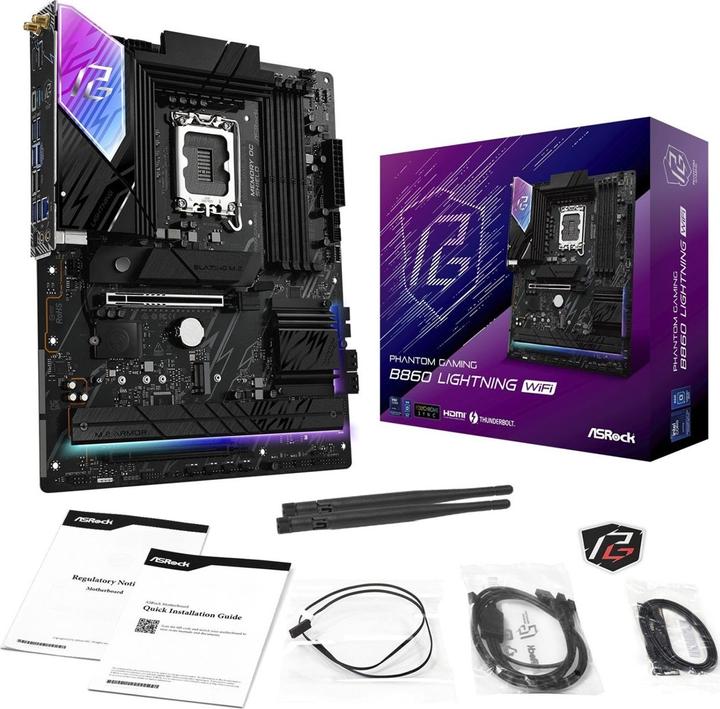 Produktbild AsRock B860 Lightning WiFi DDR5 S retail (LGA 1851, Intel B860, ATX)