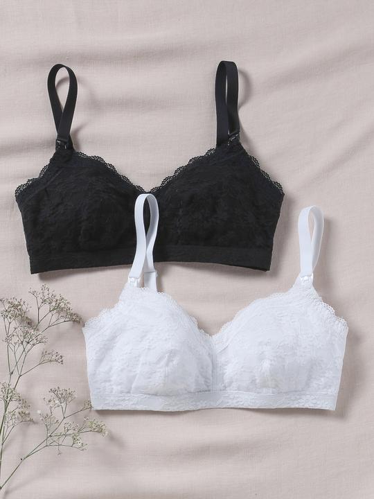 Actual product image Vertbaudet 2-pack of nursing bras, lace with soft lining (S)