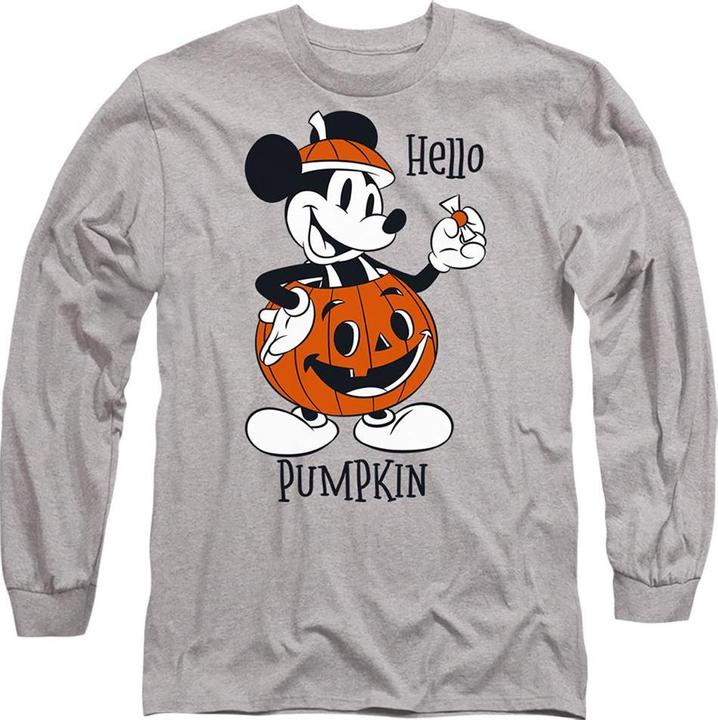 Actual product image Disney Unisex Adult Hello Pumpkin Mickey Mouse T-Shirt (S)