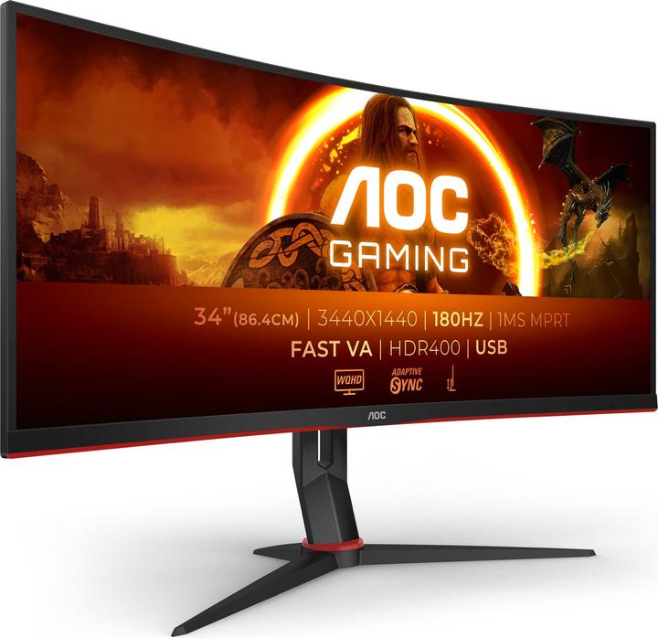 Actual product image AOC CU34G2XPD/BK (3440 x 1440 pixels, 34")