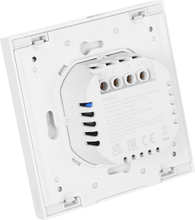 Actual product image Xiaomi Smart Wall Switch H1 White With Neutral, Double Rocker (Zigbee)