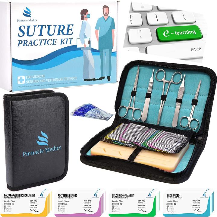 Pinnacle Medics Wundnaht-Übungsset (Erste Hilfe Set Zubehör)