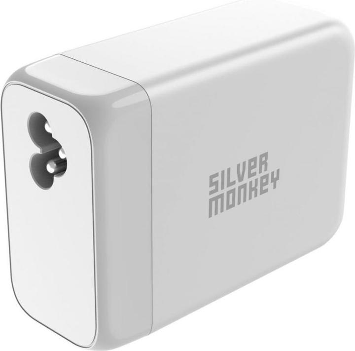 Actual product image Silver Monkey SMA156 200W GaN charger 3x USB-C PD USB-A QC 3.0 with detachable power cable - white (200 W)