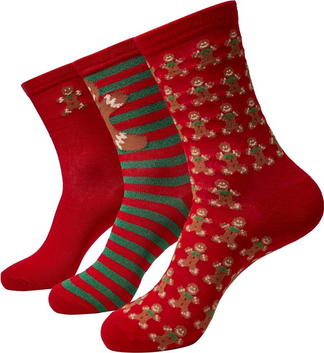 Produktbild Urban Classics Christmas Gingerbread Lurex Socks 3-Pack (3er Pack, 39 - 42)