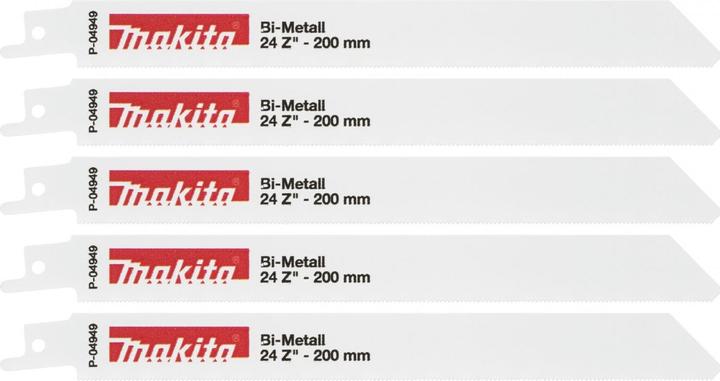 Immagine prodotto Makita P-04949 Lame per sega diritta 200X0,9MM (24TPI), 5 pezzi, per metallo