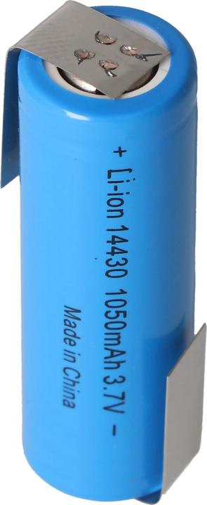 AccuCell Batteria agli ioni di litio 14430 con tag di saldatura a forma di Z 1050mAh 3,6V - 3,7V senza (1 pz., 1050 mAh, Accumulatore di carica elettrica)