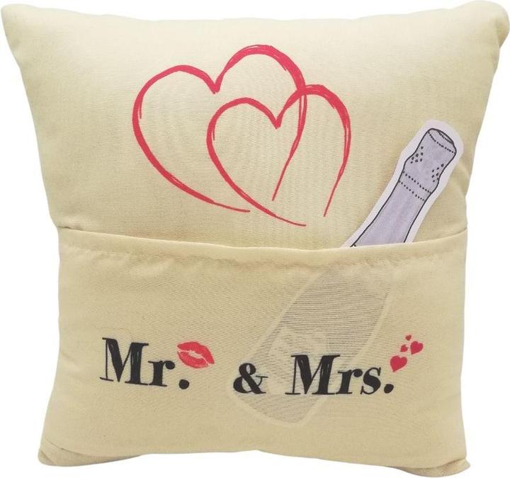Produktbild Hergo Creation Kissen 25x25 cm m.Tasche Mr.& Mrs.8936 (25 x 25 cm)