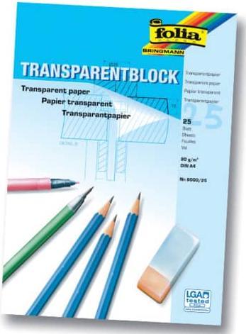 Produktbild Folia Transparent-Papier-Blöcke (80 g/m², 25 x)