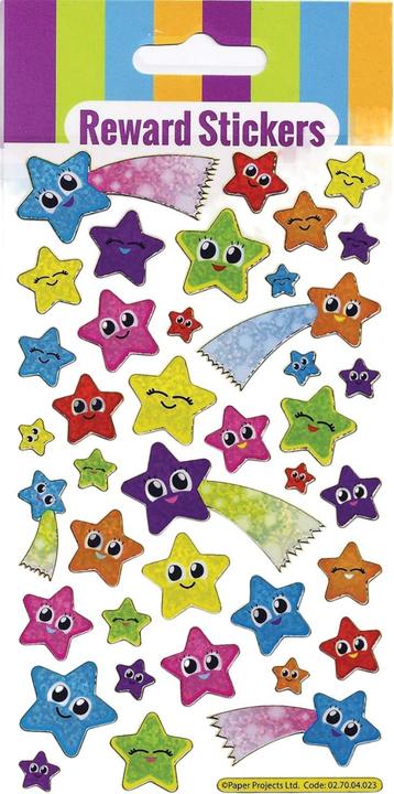 Produktbild Paper Projects Glitzernde Sterne BelohnungsAufkleber Karton Kunststoff Folie Wiederverwendbar
