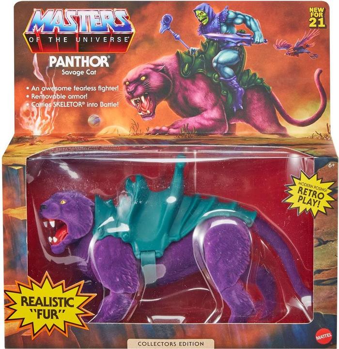 Immagine prodotto Mattel Masters of the Universe Origins Panthor in versione flocked da collezione esclusiva
