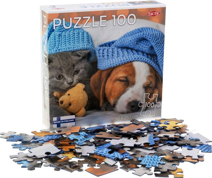 Produktbild Selecta Spielzeug Puzzle Süsses Kätzchen und schläfriger Hund, 100 Teile. (100 Teile)