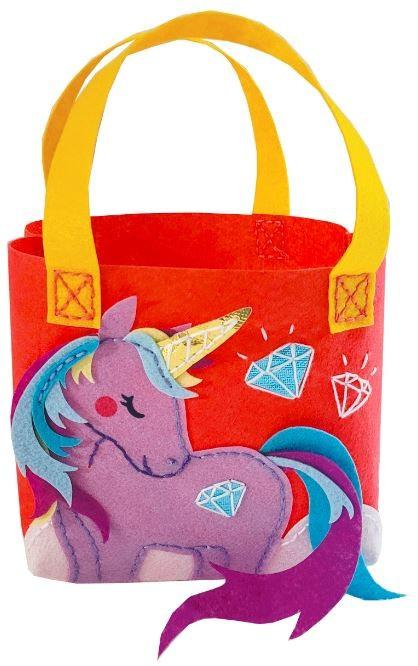 Stnux Rinkinys kreative Einhorn-Geldbörse aus violettem Filz, Handarbeit