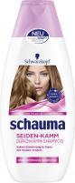 Schwarzkopf Schauma Shampoo seiden-kamm, 400ml Flasche (400 ml, Flüssiges Shampoo)