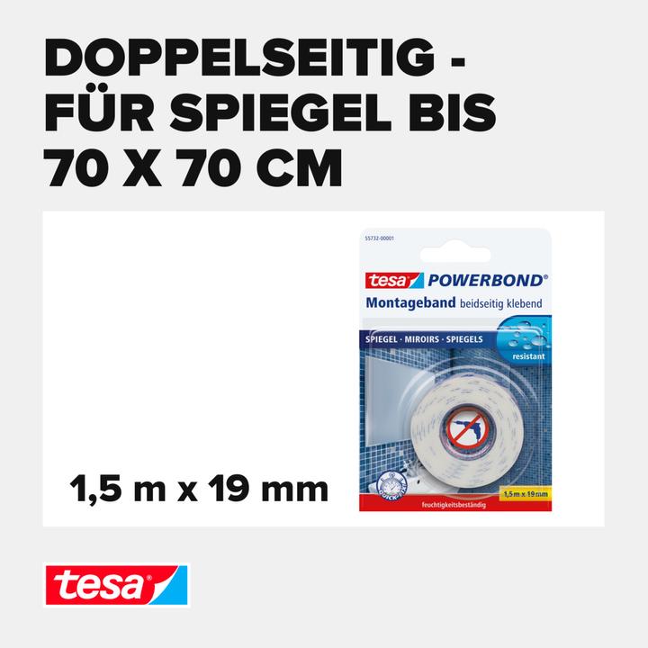 Image du produit tesa Ruban de montage Powerbond miroir (19 mm)