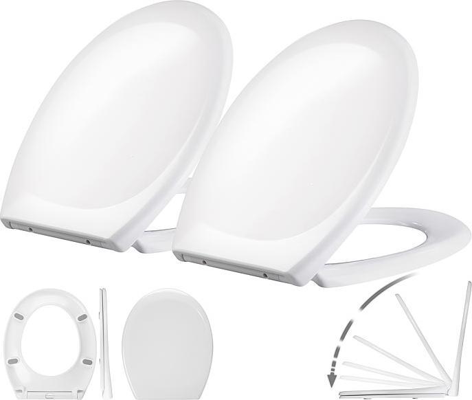 Produktbild BadeStern 2er-Set flache WC-Sitze, D-Form, mit Absenkautomatik
