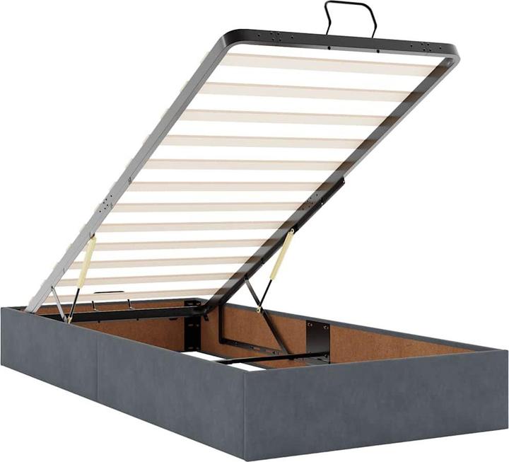 Produktbild VidaXL Ottoman-Bett ohne Matratze Dunkelgrau 90x200 cm Samt (90 x 200 cm)