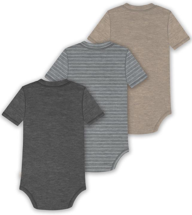 Actual product image Normani Set of 3 baby merino short-sleeved body "Tihoi" - 9323 (62)
