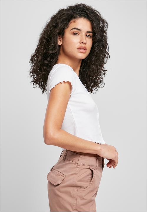 Produktbild Urban Classics Ladies Cropped Button Up Rib Tee (5XL)