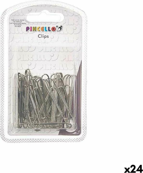 Actual product image Pincello Paper clip silver coloured large metal (24 pieces) (24 x)