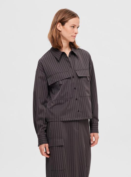 Actual product image Selected Femme Boxy Pinstripe Shirt (36)