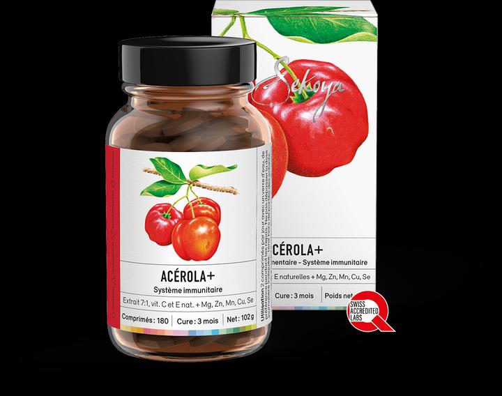 Sekoya Acerola + | Natürliches Vitamin C (180 Stück, Tabletten)