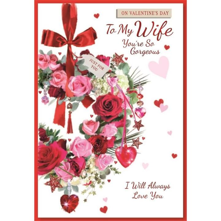 Produktbild Simon Elvin You're So Gorgeous Wife Valentine Grusskarte (6er Pack) (6 Stk.)