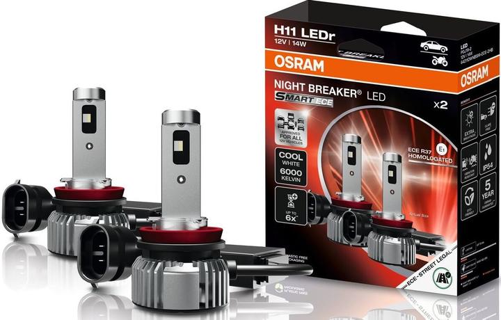 Produktbild Osram H11 LED Autolampe Smart ECE 14W tageslichtweiss mit Night Breaker 4062172418331 (H11)