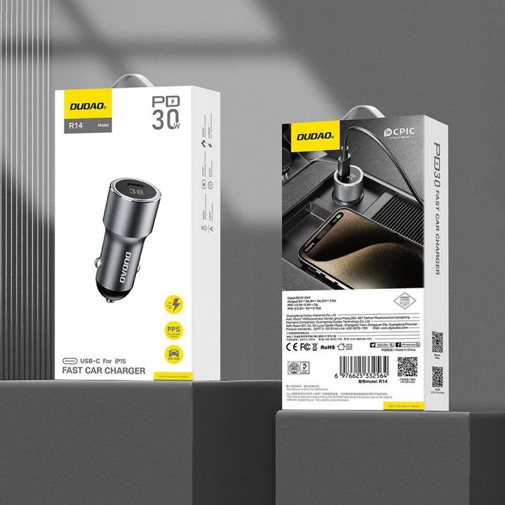 Produktbild Dudao R14 USB-C 30W PD car charger - silver
