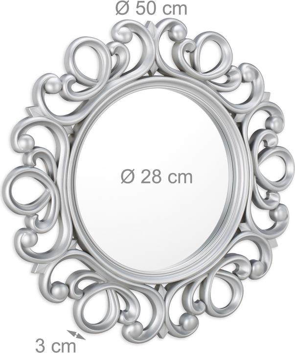 Actual product image Relaxdays Round Decorative Wall Mirror (50 x 3 x 50 cm)